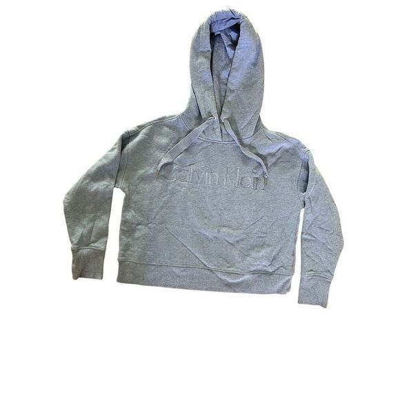 Calvin Klein Performance Heathered Light Blue Hooded Sweatshirt Hoodie Womens M - Picture 1 of 6